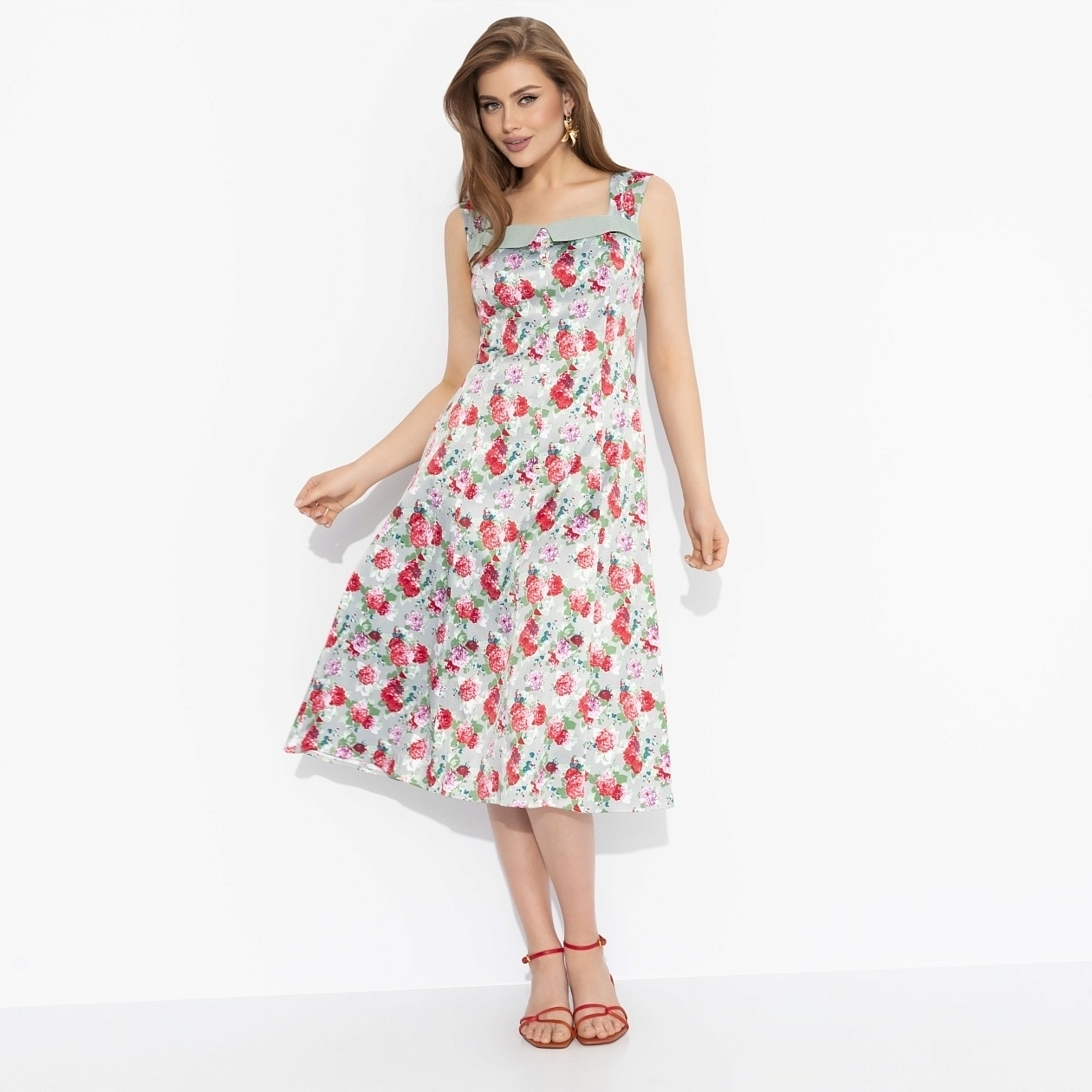 Сарафан Идеальная форма (flower). Состав: 50% хлопок, 45% п/э, 5% спандекс