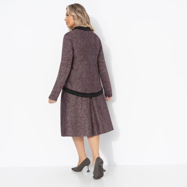 Костюм с юбкой С безупречным вкусом (2 в 1, винный) 