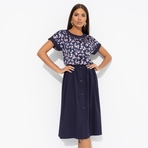 Комплект с юбкой Молодая и привлекательная (2 в 1, индиго). Состав: 95% п/а, 5% эластан