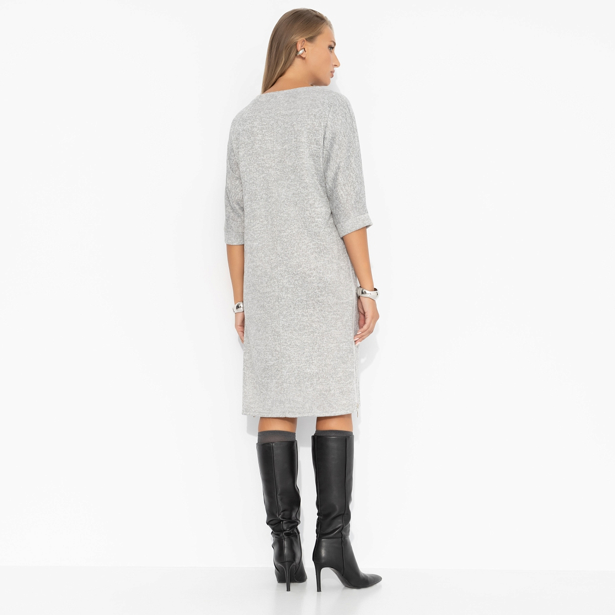 Платье Лёгкость бытия (серое). Состав: 80% п/э, 20% вискоза