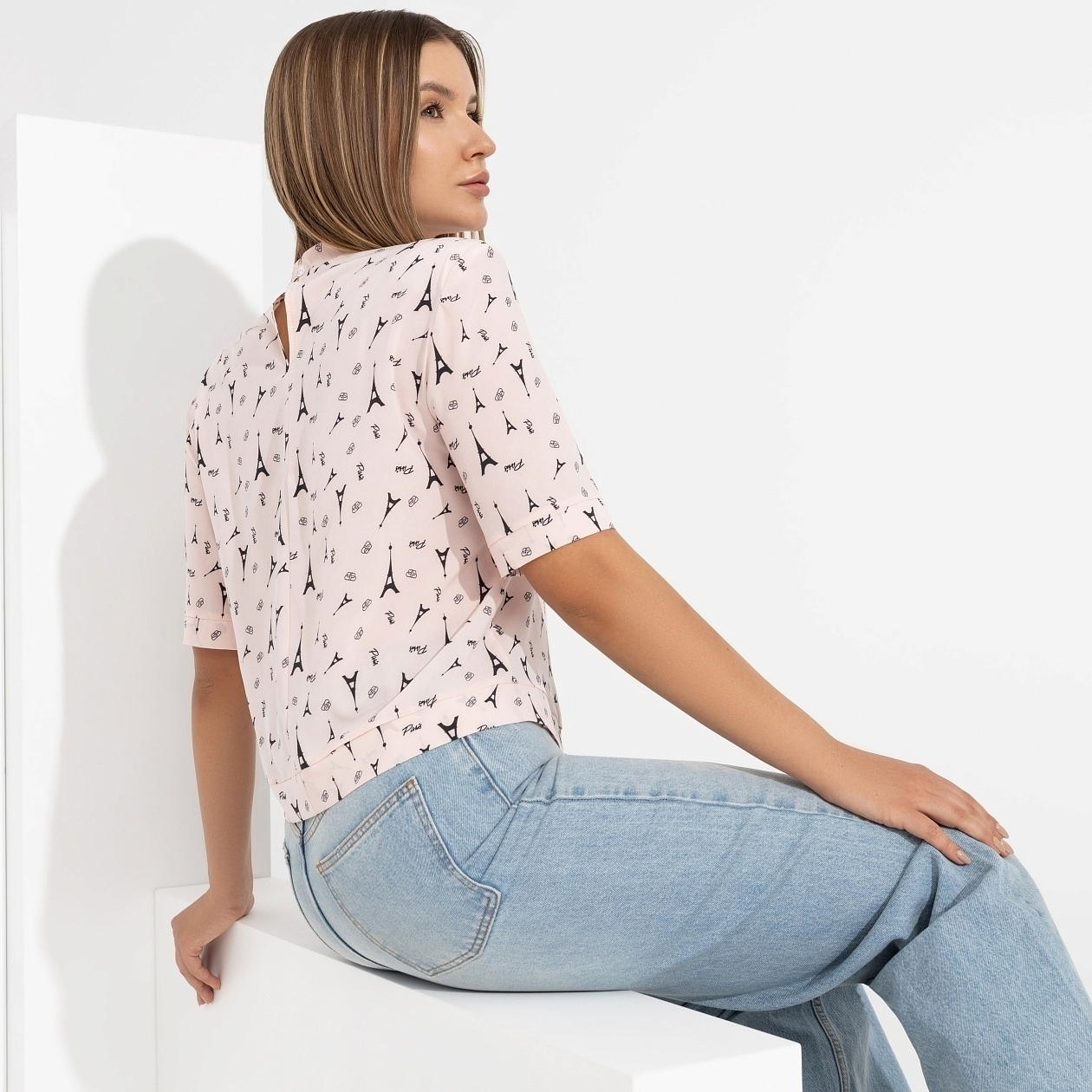 Блуза Планы на вечер (нежная). Состав: 95% п/э, 5% эластан