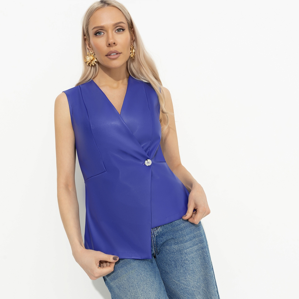 Откровенно стильная (синий). Состав: 55% п/у волокно, 45% полиэстер