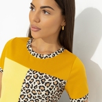 Футболка Стильное сочетание (оранжевая). Состав: 65% полиэстер, 30% вискоза, 5% стрейч