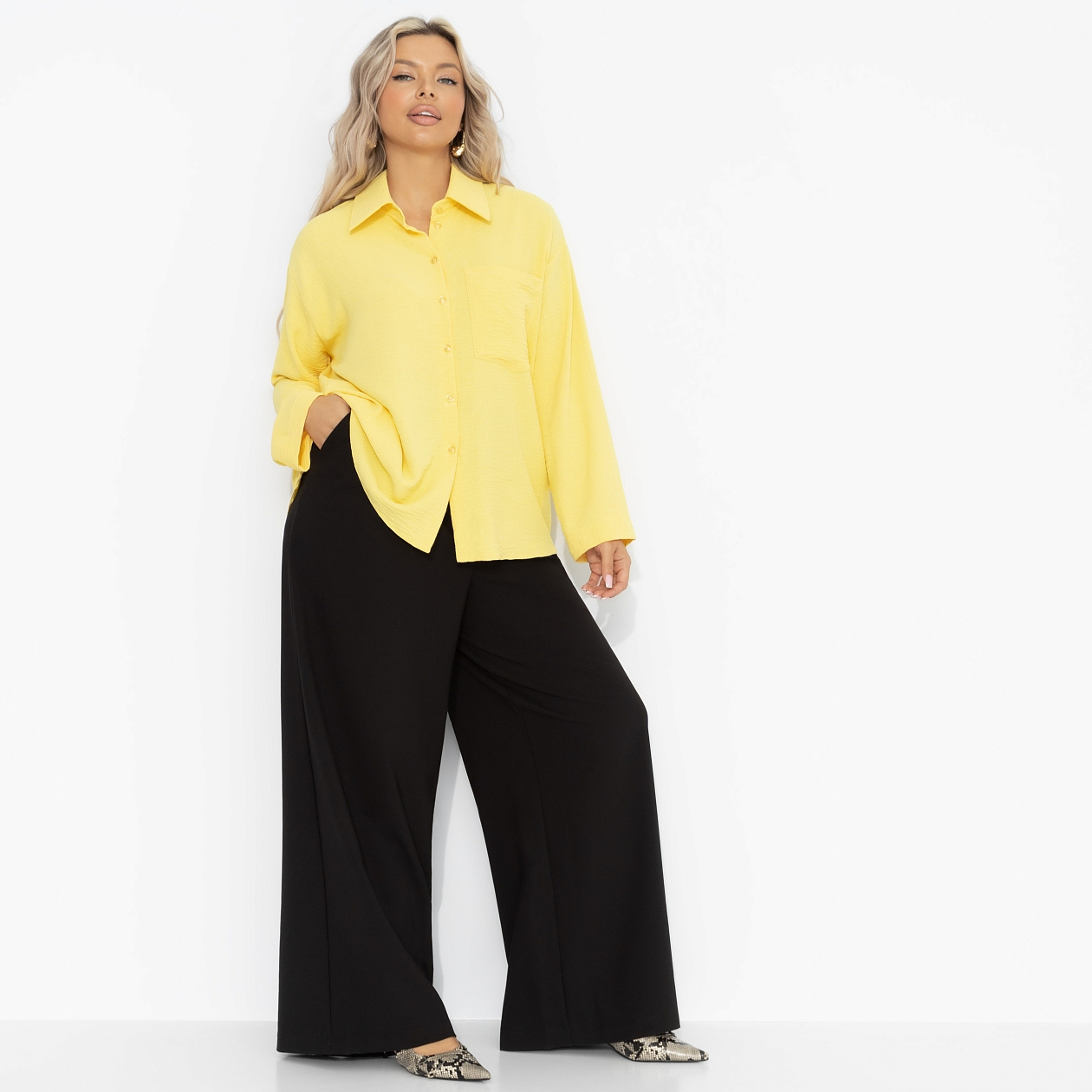 Создала себя сама (желтая). Состав: 65% п/э, 30% вискоза, 5% эластан