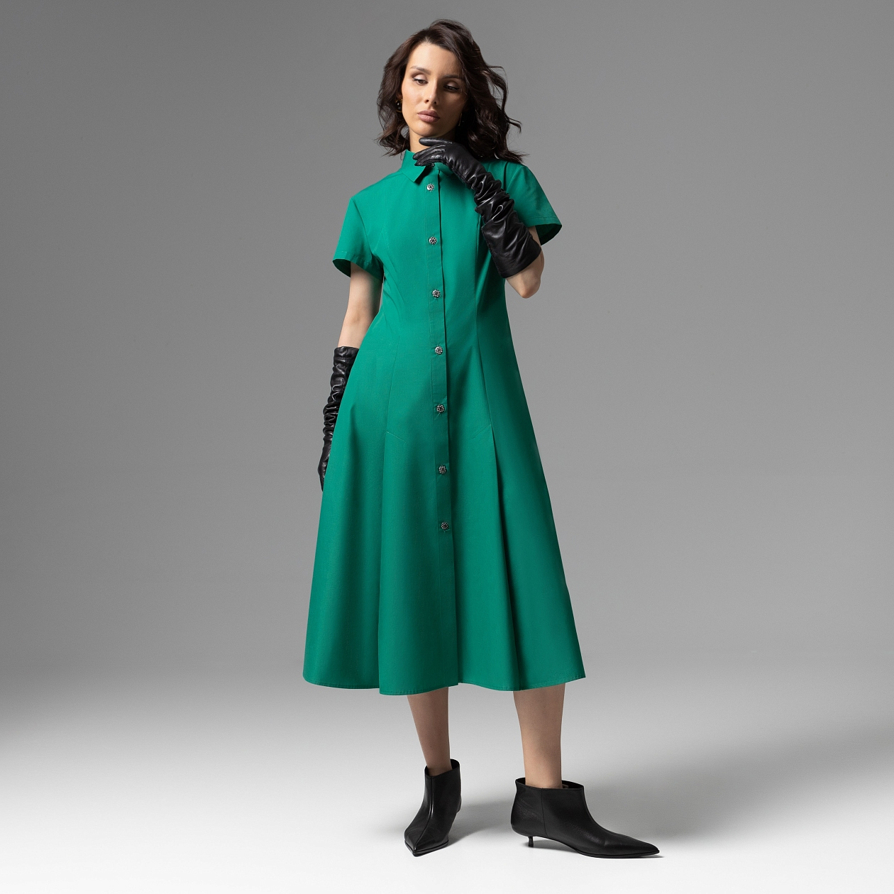 Платье-рубашка Стильное самообладание (2 в 1). Состав: 45% хлопок, 30% полиэстер, 25% нейлон