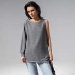 Лонгслив Преданная стилю (grey, 2 в 1). Состав: 60% хлопок, 35% п/э, 5% спандекс