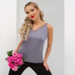 Создана для поцелуев (французский серый). Купить женский Топ оптом от производителя.