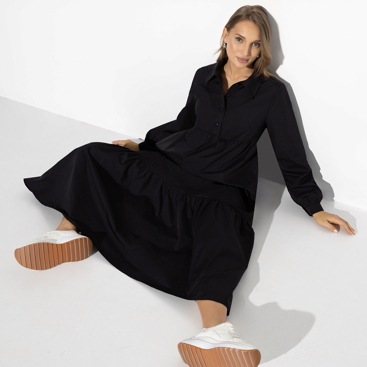 Платье Модная бесконечность. Состав: 65% п/э, 35% хлопок