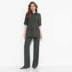 Брюки Оглушительный успех (dark green). Состав: 100% п/э