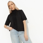 Водолазка Фирменное приветствие (черная, со вставкой). Состав: 65% полиэстер, 30% вискоза, 5% стрейч