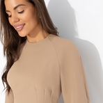 Платье Любовь с первого платья (бежевое). Состав: 60% п/э, 37% вискоза, 3% спандекс