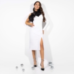 Платье-футляр Королева соблазна (white). Состав: 95% полиэстер, 5% эластан