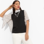 Блуза Значение моды (черная). Состав: 95% п/э, 5% спандекс