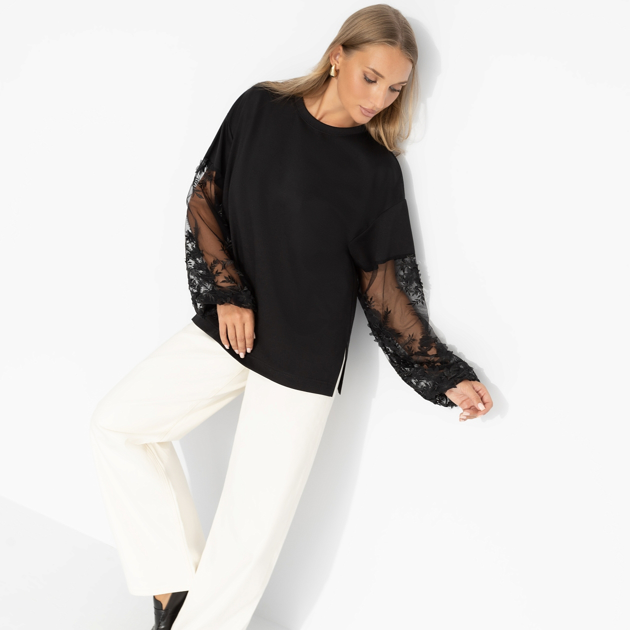 Футболка Модный бунт (лунная ночь). Состав: 65% п/э, 30% вискоза, 5% стрейч