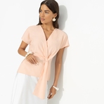 Блуза Откройся желаниям (оранжевая). Состав: 72% п/э, 22% вискоза, 6% спандекс