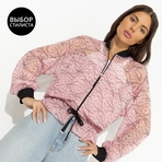 Бомбер Эпичный шик (розовый пион). Состав: 95% полиэстер, 5% спандекс