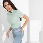 Водолазка Дерзко, стильно! (light green). Состав: 65% п/э, 30% вискоза, 5% спандекс