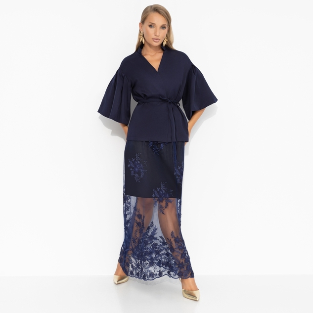 Костюм с юбкой Очарование момента (фантазия, 2 в 1, с поясом) 