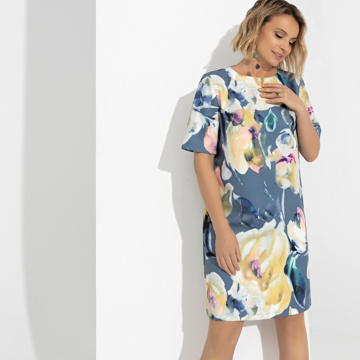 Платье Виртуальные будни (sweet flowers). Состав: 95% п/э, 5% эластан