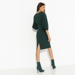 Платье Интересный подход (хвойный). Состав: 95% полиэстер, 5% эластан