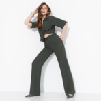 Брюки Оглушительный успех (dark green). Состав: 100% п/э