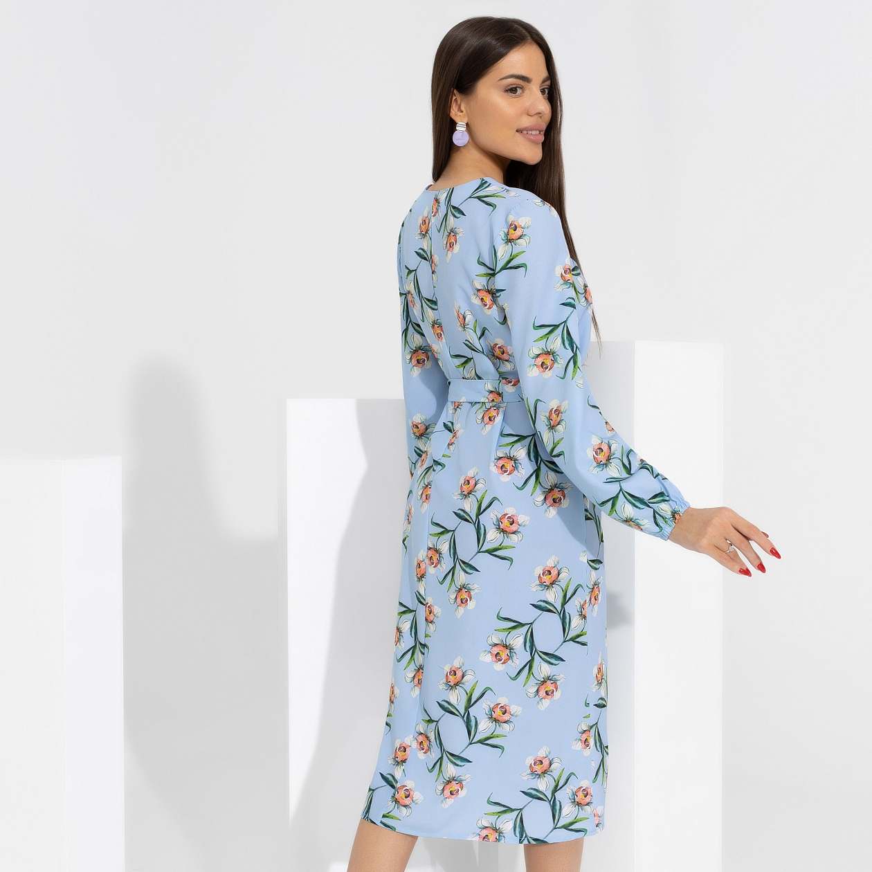 Платье Завладей вниманием (с поясом). Состав: 95% п/э, 5% эластан