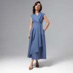 Платье Секреты утонченности. Состав: 40% полиэстер, 27% вискоза, 23% лён, 10% хлопок