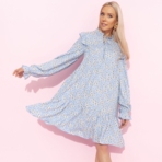 Платье Тонкий комплимент (голубое). Состав: 100% вискоза