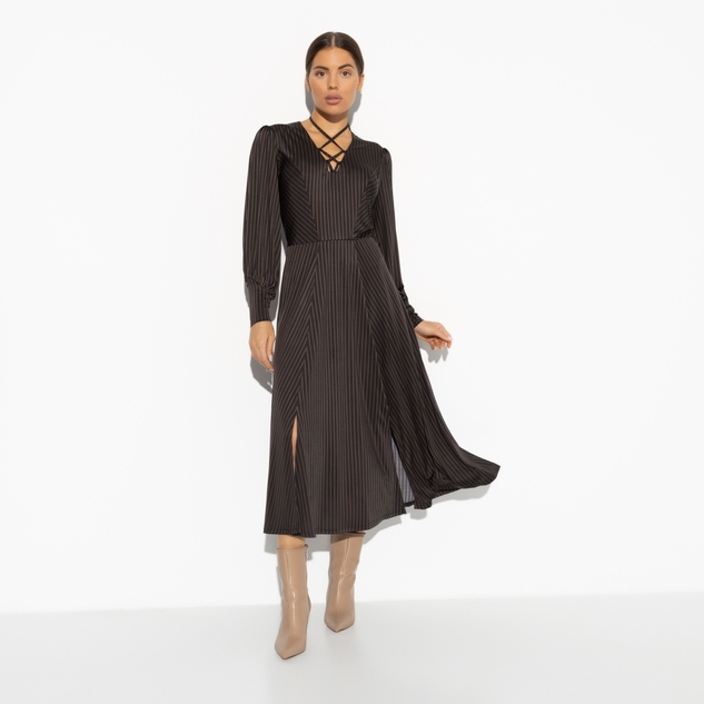 Платье Высокие требования (brown, с ремешком) 