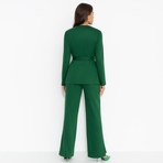 Брючный костюм Личное превосходство (изумруд, 2 в 1, с поясом). Состав: 65% п/э, 30% вискоза, 5% спандекс