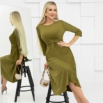 Платье Беспроигрышная формула (хаки). Состав: 95% п/э, 5% эластан