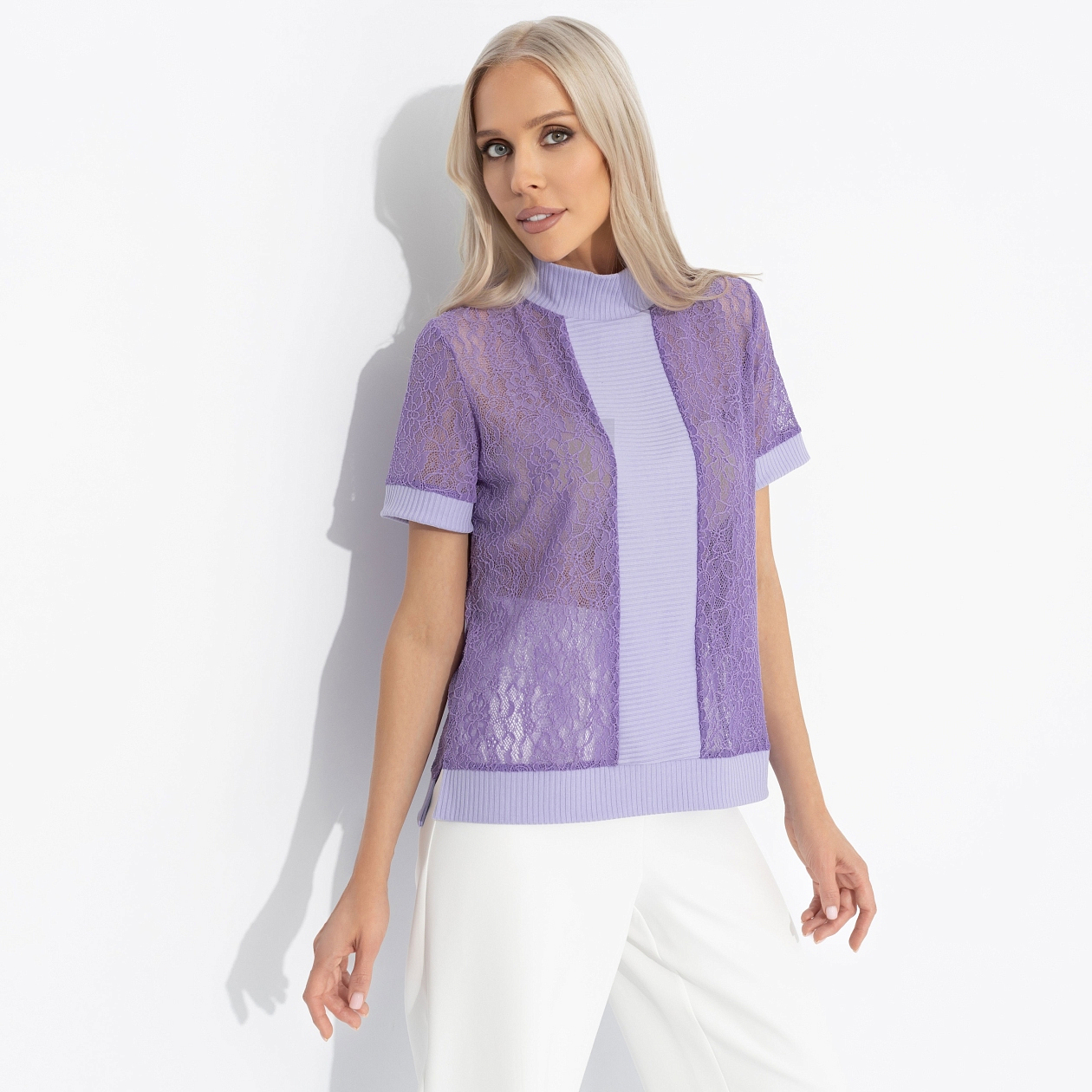 Футболка Фирменное приветствие (сиреневый). Состав: 95% п/э, 5% спандекс