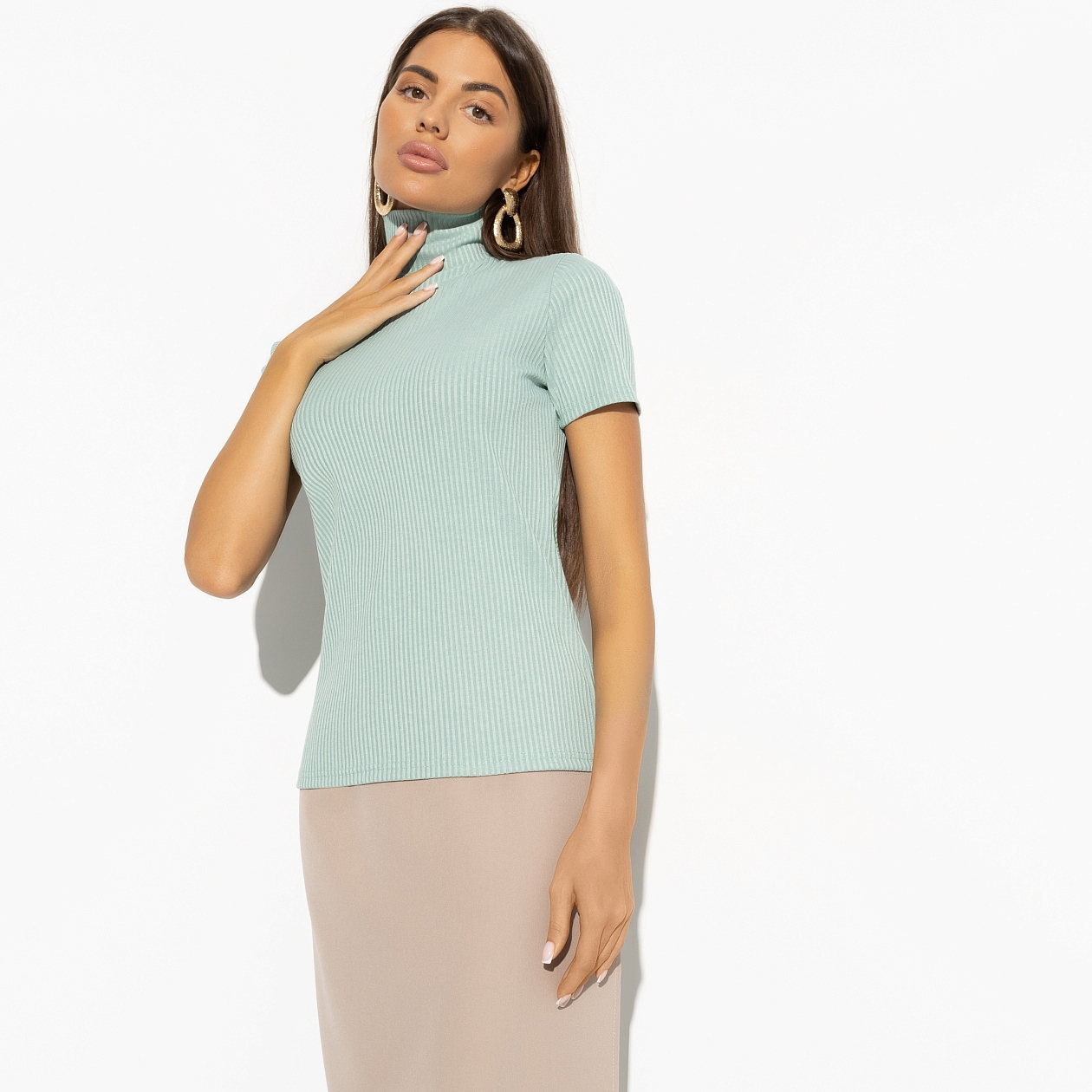 Водолазка Сила нежности (light green). Состав: 65% п/э, 30% вискоза, 5% спандекс