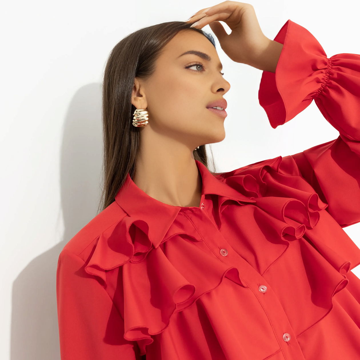 Блуза Гипнотический стиль (красная). Состав: 95% полиэстер, 5% эластан