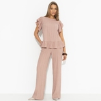 Брюки Пленительная легкость (коричневые). Состав: 60% вискоза, 35% п/э, 5% эластан