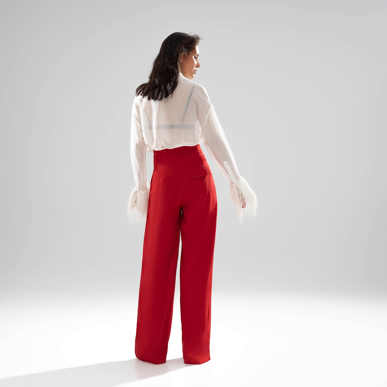 Брюки Lifestyle (рэд, с поясом). Состав: 60% полиэстер, 37% вискоза, 3% спандекс