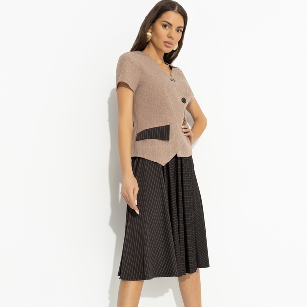 Костюм с юбкой Утончённый вкус (2 в 1, бельгийский шоколад) 