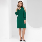 Платье Новые стандарты красоты (изумруд). Состав: 65% п/э, 30% вискоза, 5% эластан