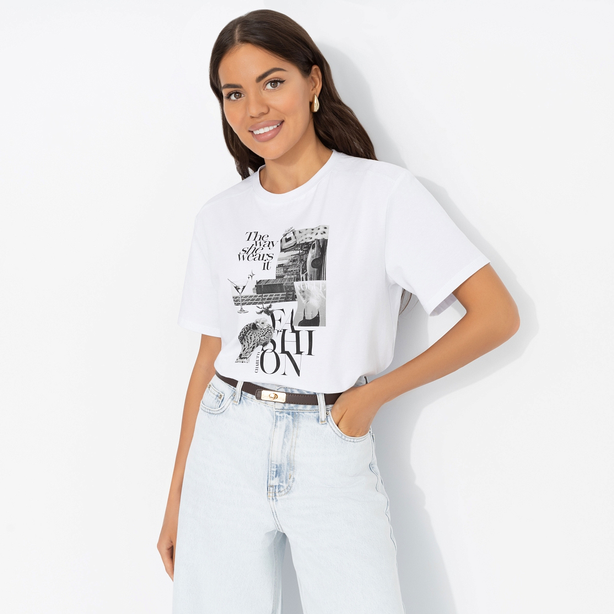 Футболка Упражнение на стиль . Состав: 95% хлопок, 5% лайкра