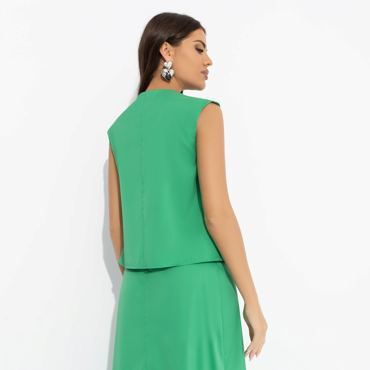 Костюм с юбкой Подход со вкусом (green, 2 в 1). Состав: 65% п/э, 30% вискоза, 5% спандекс