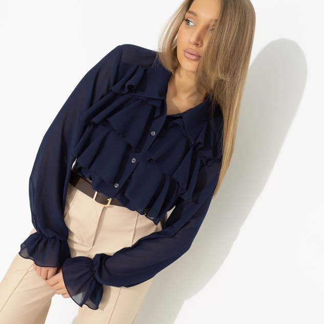 Блуза Гипнотический стиль (синяя) 