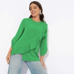 Блуза Я пришла блистать (изумрудная). Состав: 95% п/э, 5% эластан