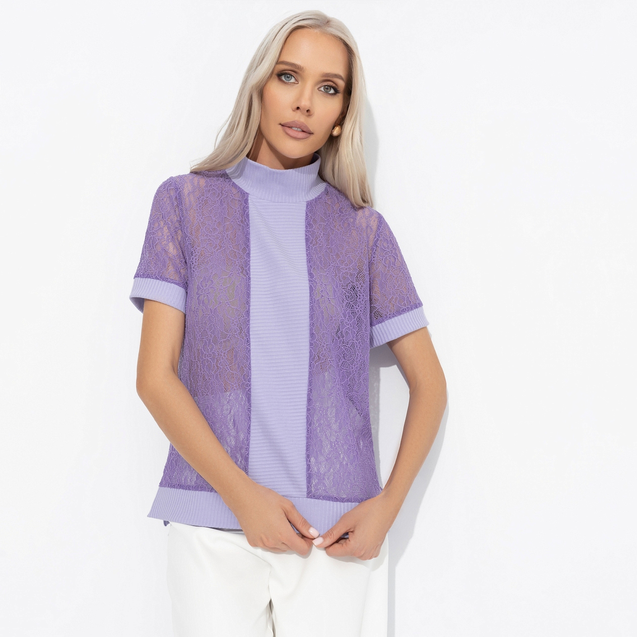 Футболка Фирменное приветствие (сиреневый). Состав: 95% п/э, 5% спандекс