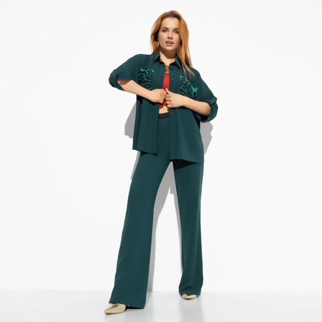 Брючный костюм Девиз бизнес–леди (green, 2 в 1) 
