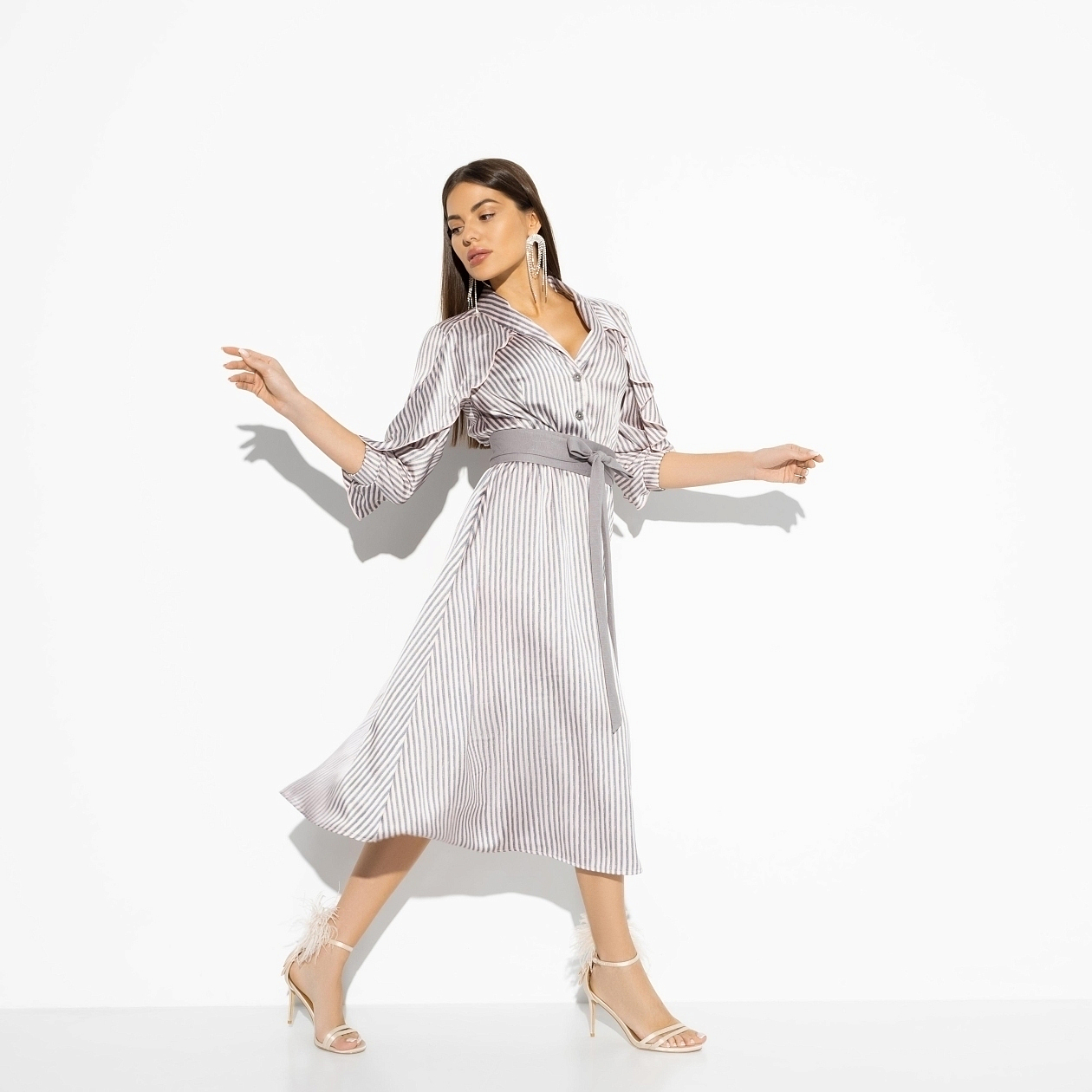 Платье Грация леди (fashion, с поясом). Состав: 100% п/э