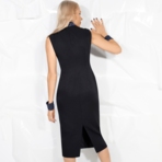 Платье-футляр Поцелуй удачи (blue, с манжетами). Состав: 95% п/а, 5% эластан