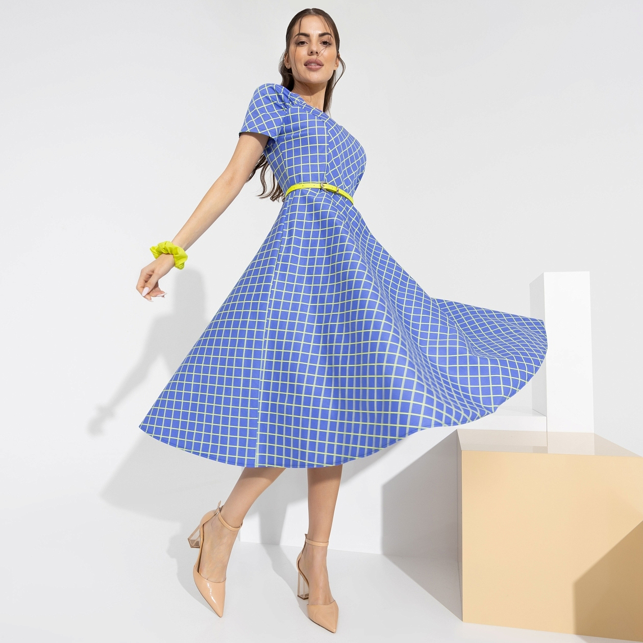 Платье Тонко чувствую (с ремешком). Состав: 50% хлопок, 45% п/э, 5% спандекс