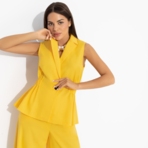 Летнее наслаждение (желтый). Состав: 65% лен, 35% п/э