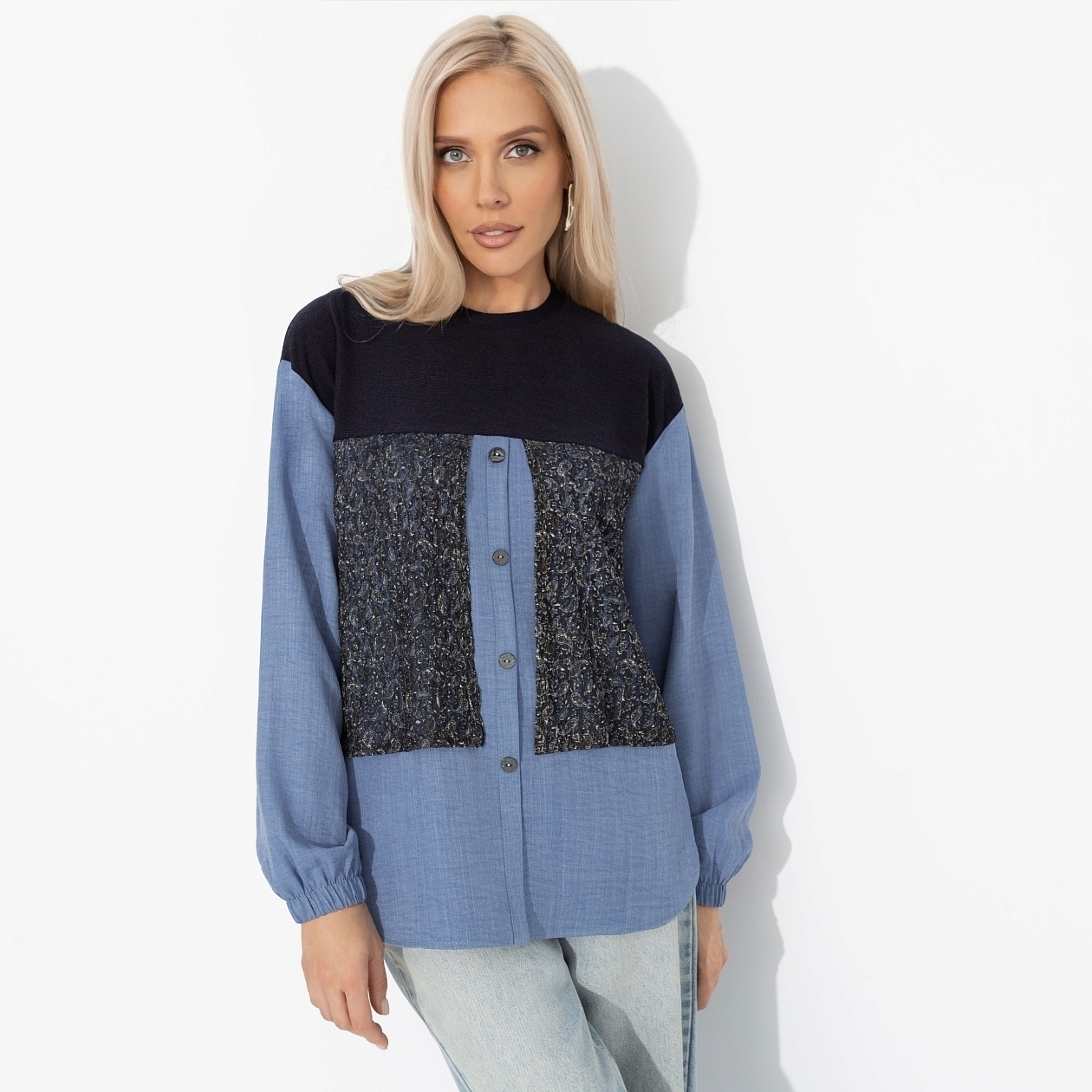 Стиль по-взрослому (голубой). Состав: 65% п/э, 20% вискоза, 10% акрил, 5% спандекс