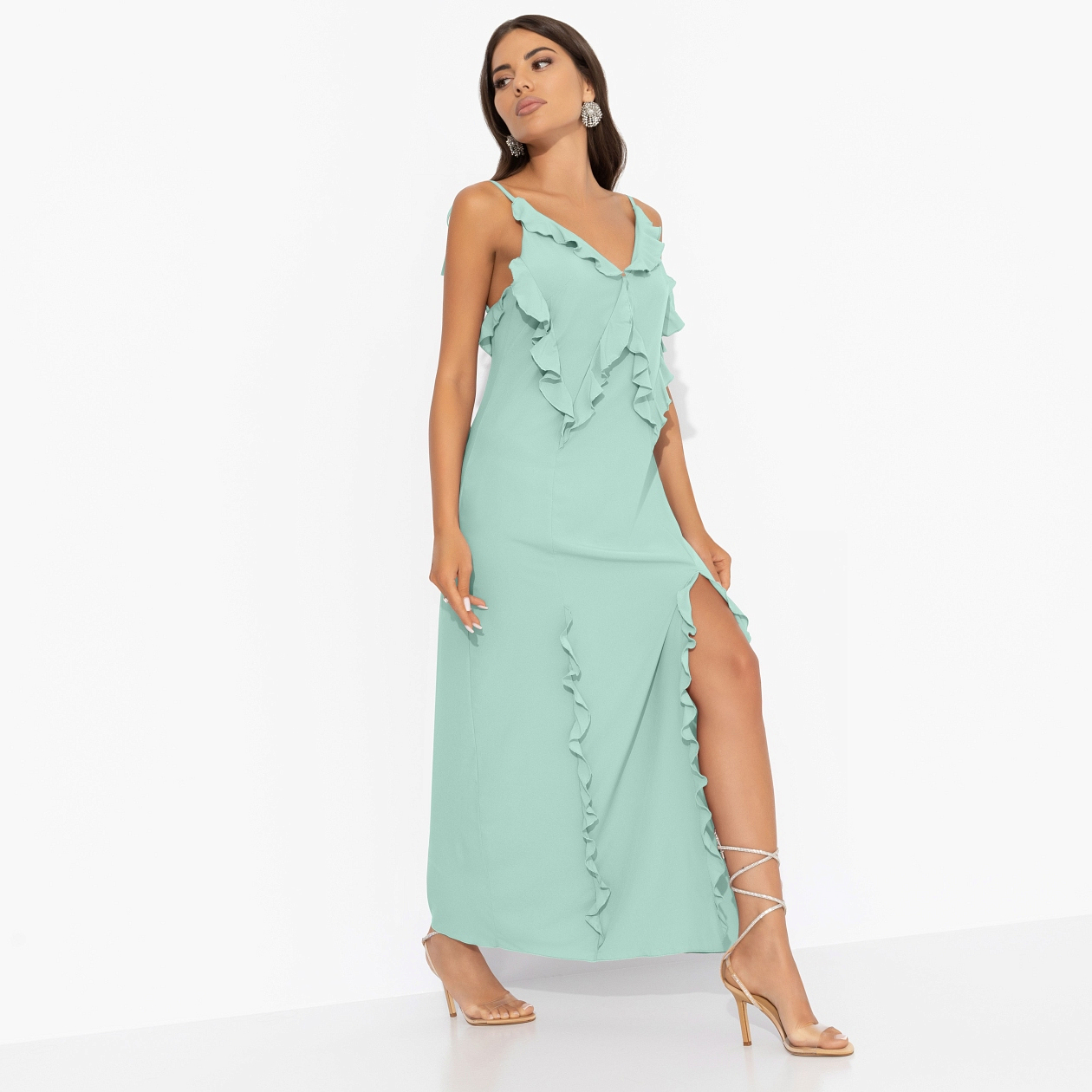 Платье Хорошо быть мной (мята). Состав: 95% п/э, 5% эластан